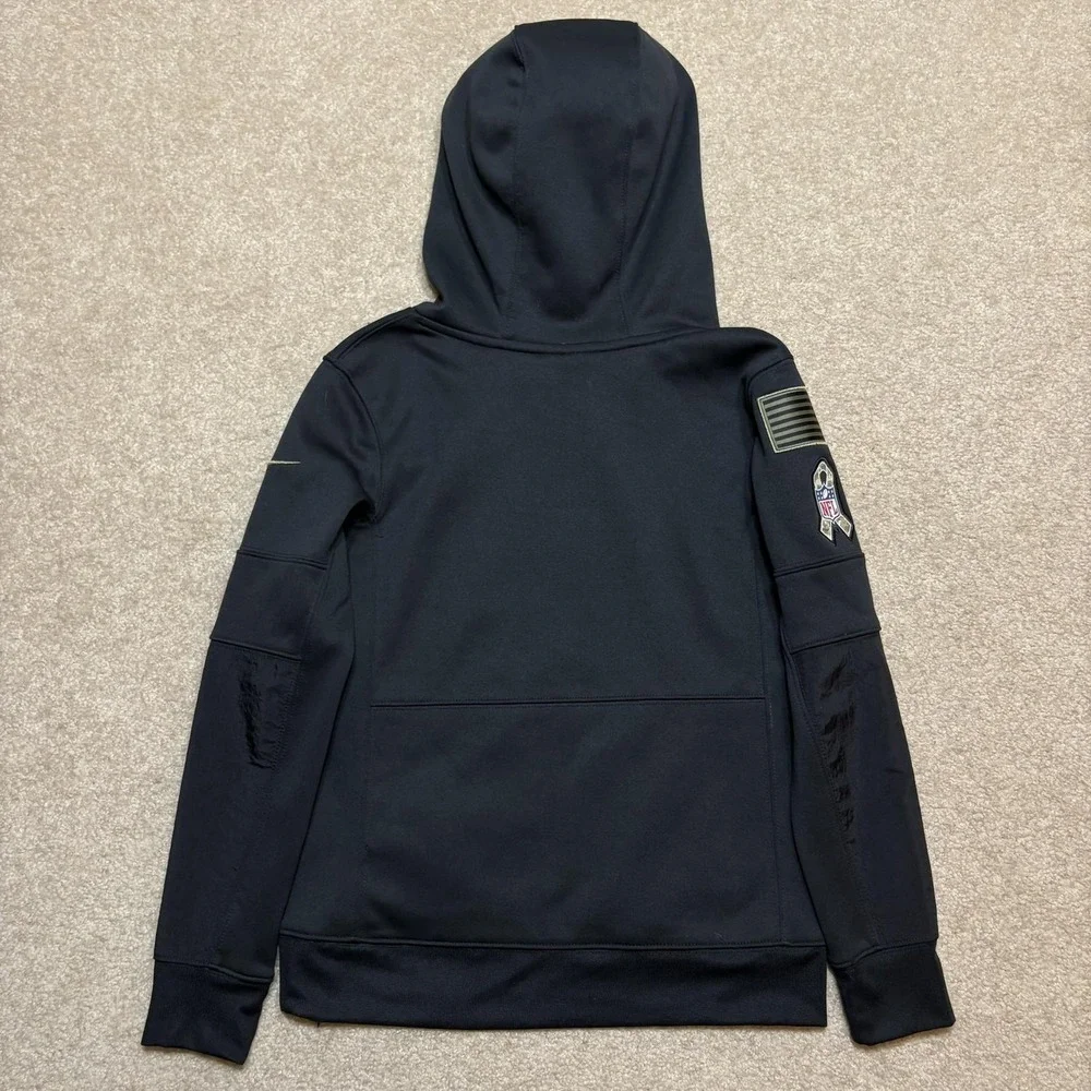 Kansas City Chiefs Hoodie Sweatshirt Boys Small Black NFL Nike Salute to Service